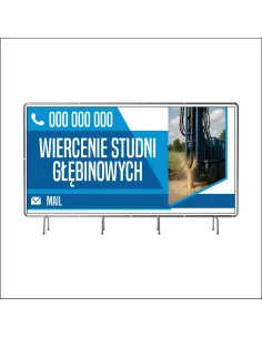 Reklamowy baner oczkowany 100x50 cm wiercenie studni