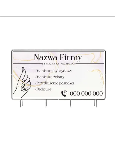 Reklamowy baner oczkowany 100x50 cm stylizacja paznokci