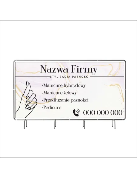 Reklamowy baner oczkowany 100x50 cm stylizacja paznokci