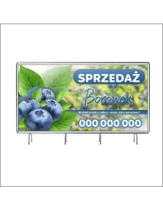Reklamowy baner oczkowany 100x50 cm sprzedaż borówek