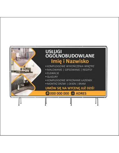 Reklamowy baner oczkowany 100x50 cm usługi wykończenia wnętrz