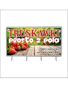 Reklamowy baner oczkowany 100x50 cm truskawki