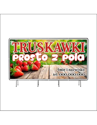 Reklamowy baner oczkowany 100x50 cm truskawki