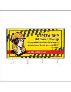 Reklamowy baner oczkowany 100x50 cm szkolenia i usługi