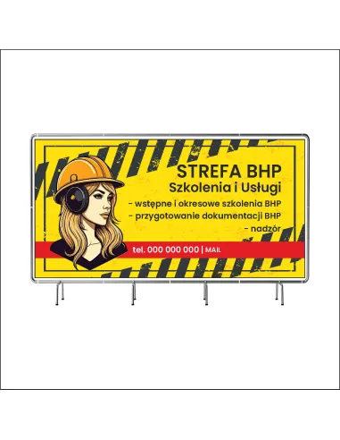 Reklamowy baner oczkowany 100x50 cm szkolenia i usługi