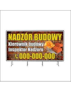 Reklamowy baner oczkowany 100x50 cm nadzór budowy