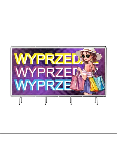 Reklamowy baner oczkowany 200x100 cm wyprzedaż
