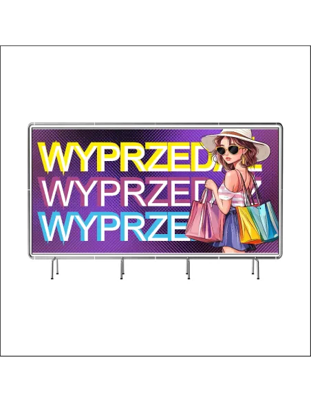 Reklamowy baner oczkowany 200x100 cm wyprzedaż