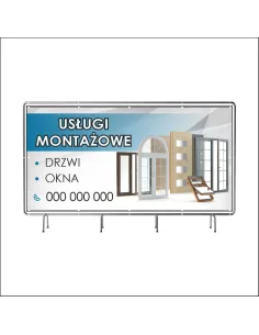 Reklamowy baner oczkowany 200x100 cm usługi montażowe