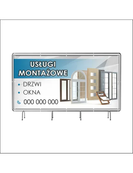 Reklamowy baner oczkowany 200x100 cm usługi montażowe