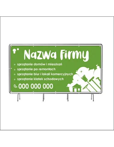 Reklamowy baner oczkowany 200x100 cm sprzątanie