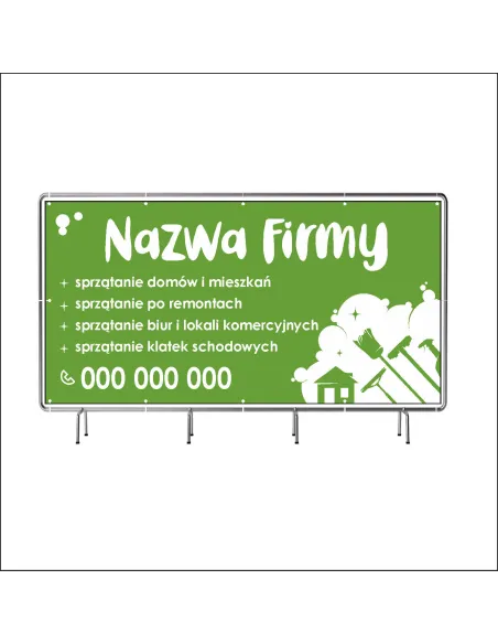 Reklamowy baner oczkowany 200x100 cm sprzątanie