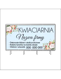 Reklamowy baner oczkowany 200x100 cm kwieciarnia