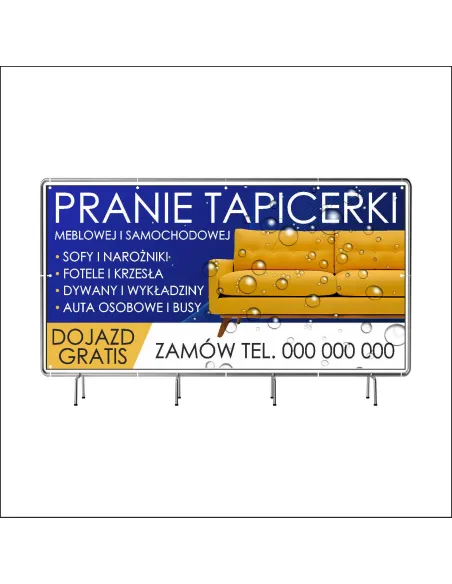 Reklamowy baner oczkowany 200x100 cm pranie tapicerki