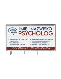 Reklamowy baner oczkowany 200x100 cm psycholog