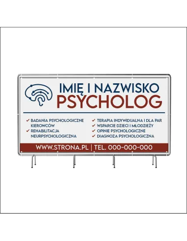 Reklamowy baner oczkowany 200x100 cm psycholog