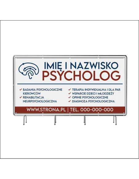 Reklamowy baner oczkowany 200x100 cm psycholog