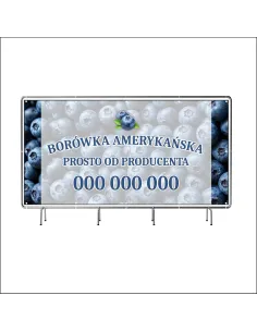 Reklamowy baner oczkowany 200x100 cm sprzedaż borówek amerykańskich