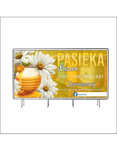 Reklamowy baner oczkowany 200x100 cm pasieka