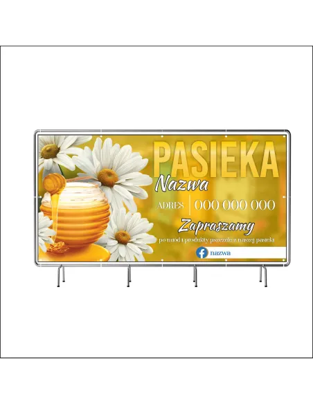 Reklamowy baner oczkowany 200x100 cm pasieka