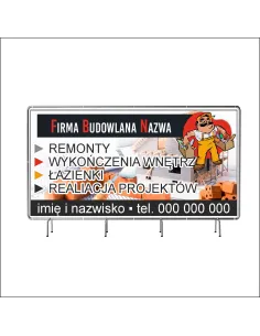 Reklamowy baner oczkowany 200x100 cm firma budowlana