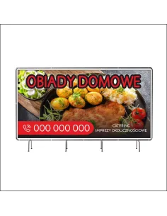 Reklamowy baner oczkowany 200x100 cm obiady domowe