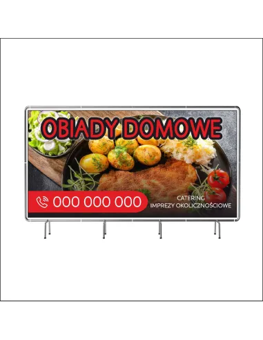 Reklamowy baner oczkowany 200x100 cm obiady domowe