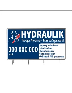 Reklamowy baner oczkowany 200x100 cm hydraulik