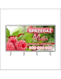 Reklamowy baner oczkowany 200x100 cm sprzedaż malin