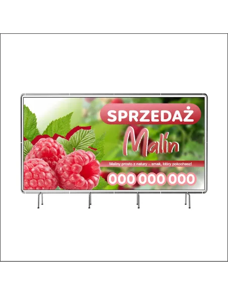 Reklamowy baner oczkowany 200x100 cm sprzedaż malin