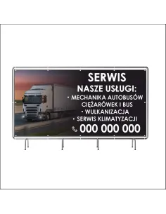 Reklamowy baner oczkowany 130x80 cm serwis