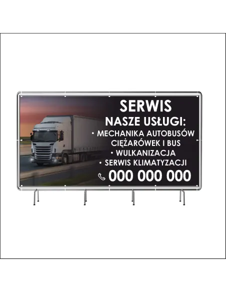 Reklamowy baner oczkowany 130x80 cm serwis