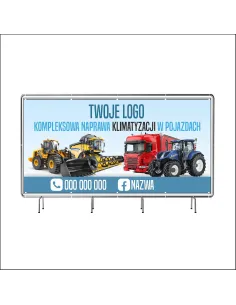 Reklamowy baner oczkowany 130x80 cm naprawa klimatyzacji