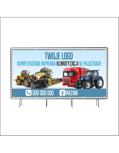 Reklamowy baner oczkowany 130x80 cm naprawa klimatyzacji