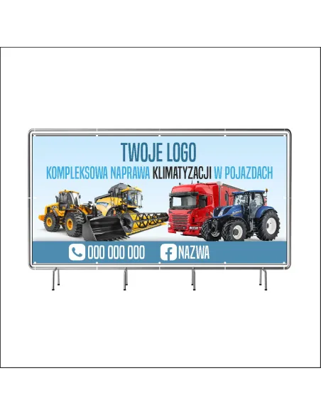 Reklamowy baner oczkowany 130x80 cm naprawa klimatyzacji