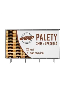 Reklamowy baner oczkowany 130x80 cm palety skup/sprzedaż