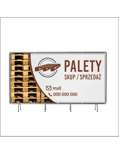 Reklamowy baner oczkowany 130x80 cm palety skup/sprzedaż