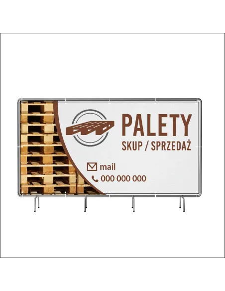 Reklamowy baner oczkowany 130x80 cm palety skup/sprzedaż