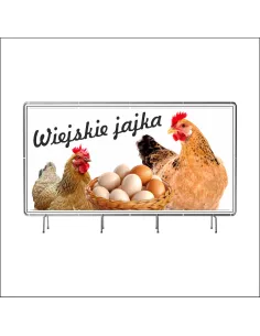 Reklamowy baner oczkowany 130x80 cm wiejskie jaja