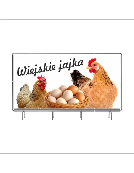 Reklamowy baner oczkowany 130x80 cm wiejskie jaja