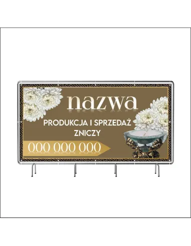 Reklamowy baner oczkowany 130x80 cm produkcja i sprzedaż zniczy