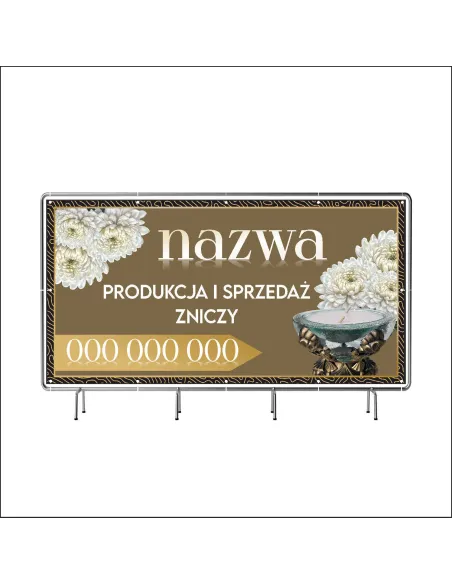 Reklamowy baner oczkowany 130x80 cm produkcja i sprzedaż zniczy