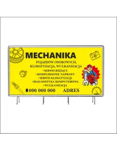 Reklamowy baner oczkowany 130x80 cm mechanika