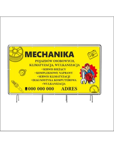 Reklamowy baner oczkowany 130x80 cm mechanika