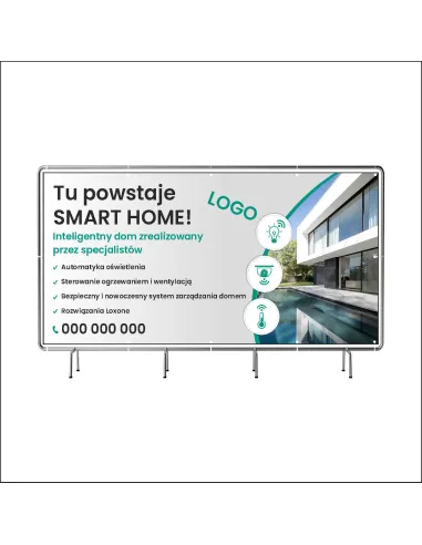 Reklamowy baner oczkowany 130x80 cm smart home