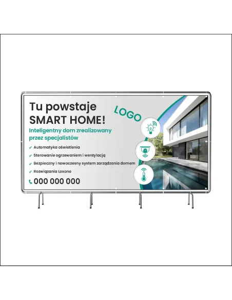 Reklamowy baner oczkowany 130x80 cm smart home