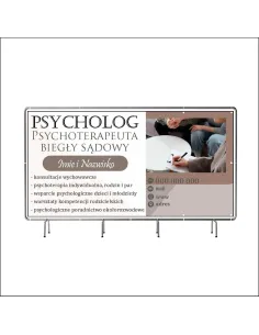 Reklamowy baner oczkowany 130x80 cm psycholog/psychoterapeuta