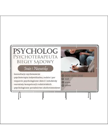 Reklamowy baner oczkowany 130x80 cm psycholog/psychoterapeuta