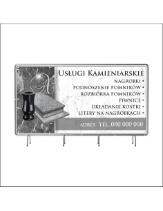 Reklamowy baner oczkowany 130x80 cm usługi kamieniarskie