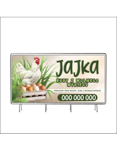 Reklamowy baner oczkowany 130x80 cm jajka